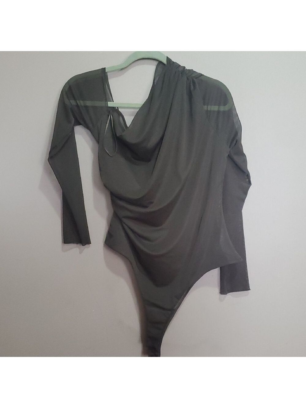 Zara Olive Green Long Sleeve Bodysuit Size Xl